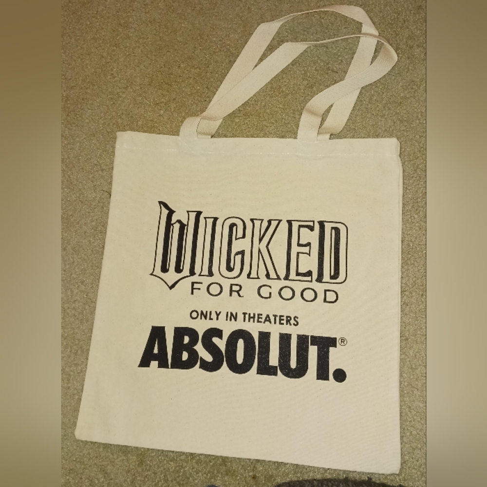 NEW UNUSED Wicked X Absolut Canvas Tote Bag - Hot Holiday Item For WICKED lovers